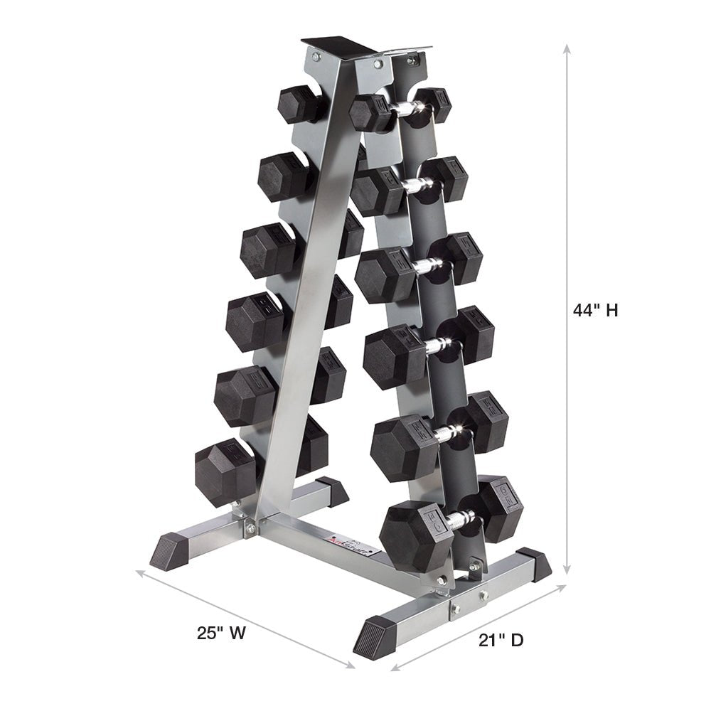 5 30lbs Premium PVC Dumbbell Set with 6 Pair Dumbbell Rack