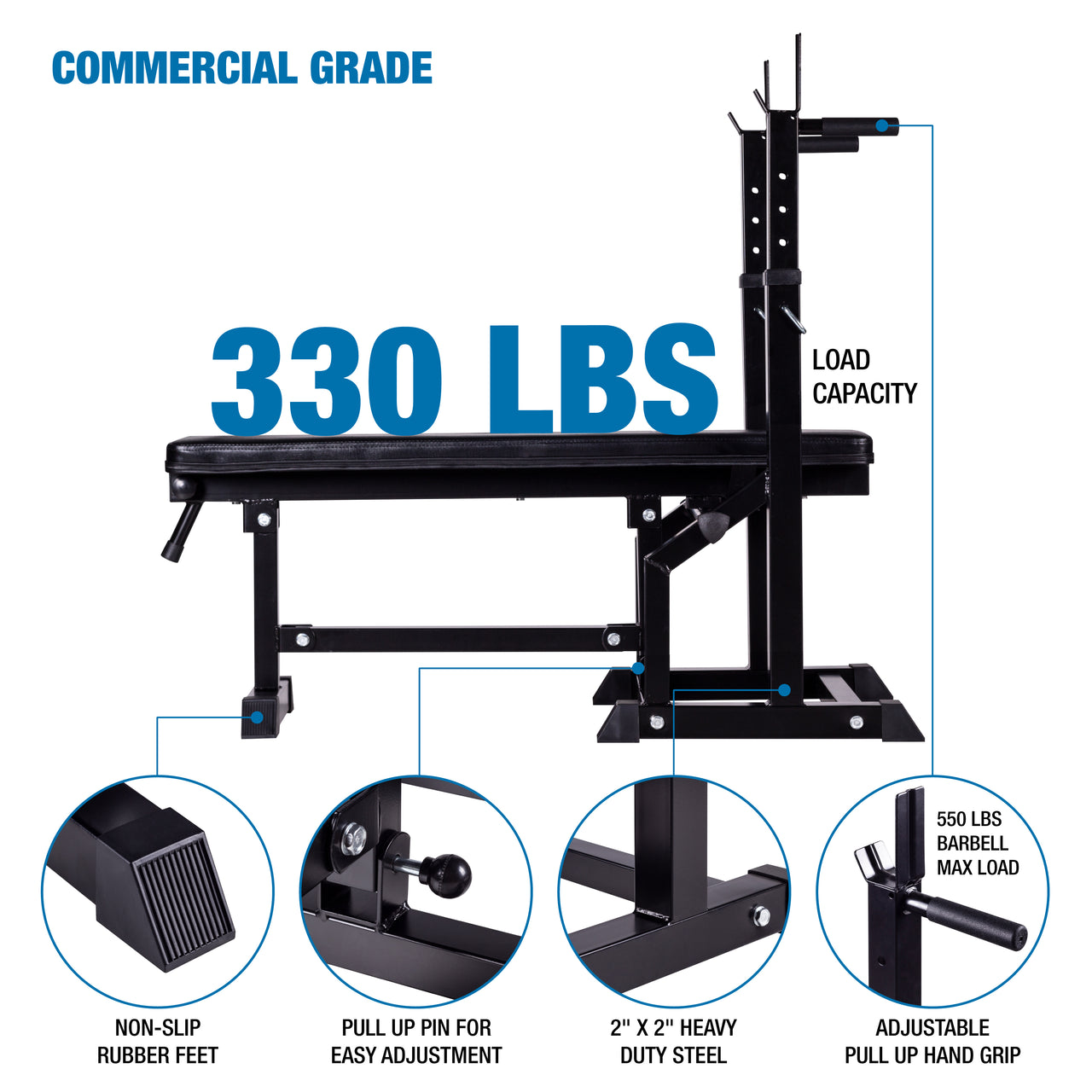 AmStaff TB018A Multifunctional Adjustable Flat-Incline Press Bench ...