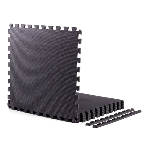 Black Heavy-Duty Interlocking Foam Mat – Fitness Avenue