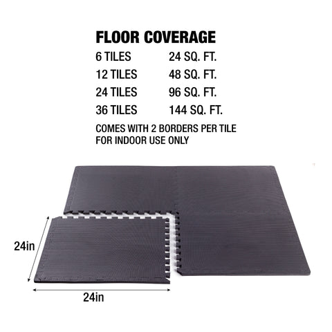 innhom 12 Tiles, 46 SQ. FT Gym Mat Puzzle Exercise Mats Gym Flooring Mat  Interlocking Foam Mats with EVA Foam Floor Tiles for Gym Equipment  Workouts, Black : : Sports & Outdoors